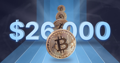 Цена биткоина выросла до $26 000 за последние сутки